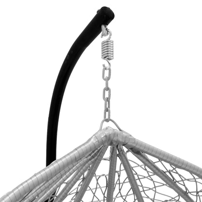 Set of 2 Grey Hanging Egg Chairs with Stands