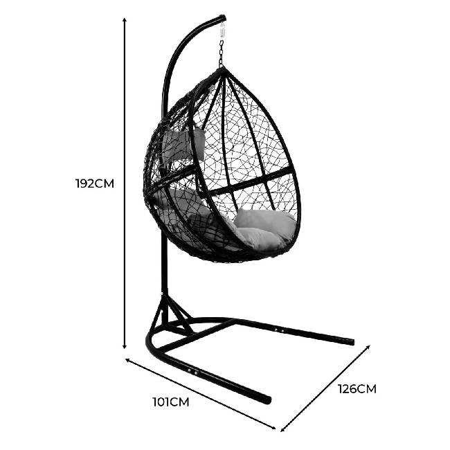 Set of 2 Hanging Egg Chairs with Stands
