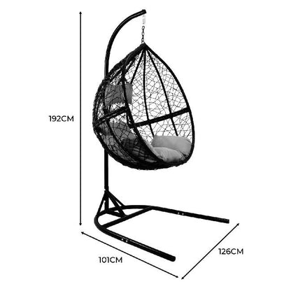 Set of 2 Hanging Egg Chairs with Stands