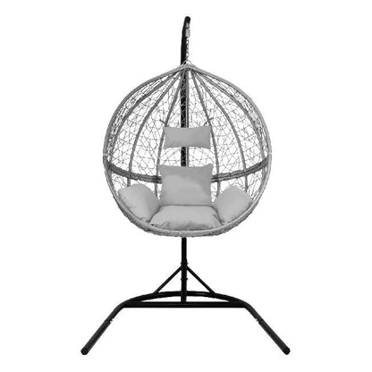 Grey Hanging Egg Chair with Stand