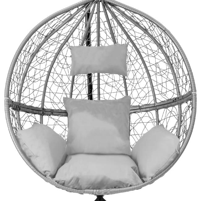 Grey Hanging Egg Chair with Stand