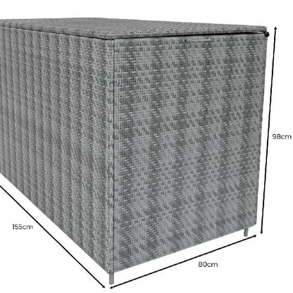 6 Piece Grey Rattan Modular Garden Furniture Set with 996L Storage Box