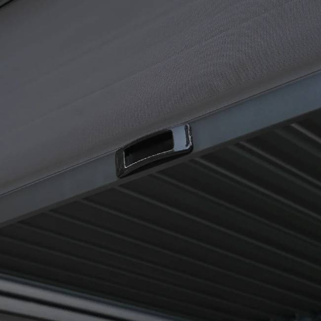 Anthracite Aluminium Pergola with Privacy Blinds & Adjustable Louvre Roof